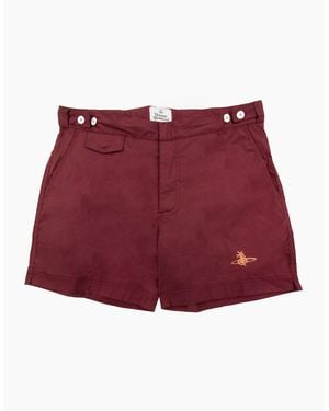 Vivienne Westwood Orb Embroidered Logo Shorts Wine