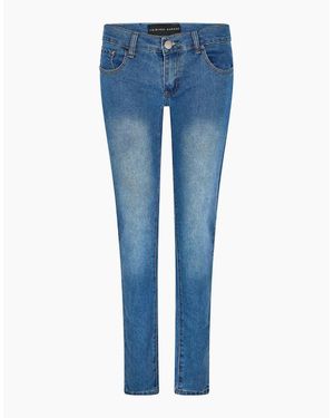 Criminal Damage Wash Patterned Five Pocket Skinny Jeans - Blue