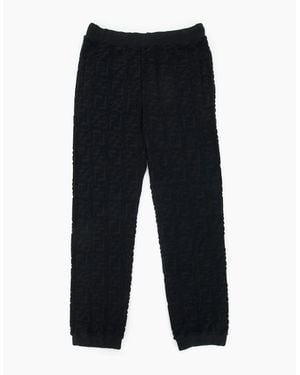 Fendi Ff Caligraphy Logo Trousers - Blue