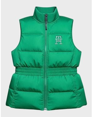 Tommy Hilfiger Sorona Ball Waisted Puffer Vest - Green
