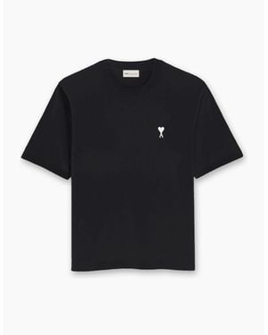 Ami Paris Ami 'Ami De Coeur' Et Imprime Place Des Victoires Au Dos T-Shirt - Black