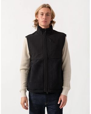 BOSS Boss Sveedy Contrast-Panel Teddy Fleece Gilet With Logo - Black