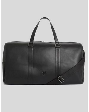 Lyle & Scott Leather Holdall Bag - Black