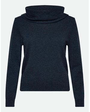 Rosemunde Laica Cashmere Long Sleeve Waterfall Collar Pullover - Blue