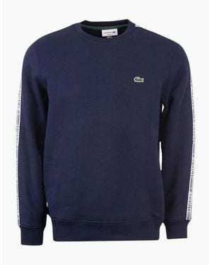 Lacoste Branded Tape Crewneck Jumper - Blue