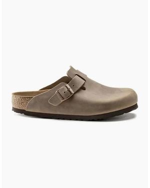 Birkenstock Boston Oiled Leather Clogs Tobacco - Brown
