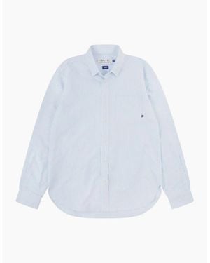 Uskees 6013 Long-Sleeve Oxford Baby Pinstripe Shirt - White