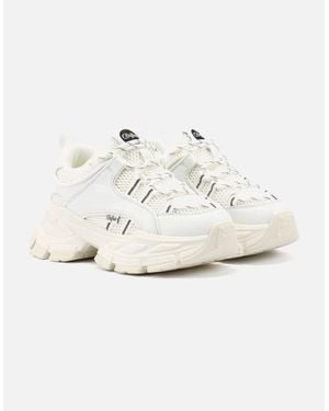 Buffalo Saturn Lace Trainers - White
