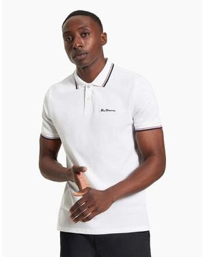 Ben Sherman Signature Pique Short Sleeve Polo Shirt - White