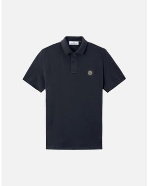 Stone Island Organic Cotton Elastane Pique Polo Shirt - Blue