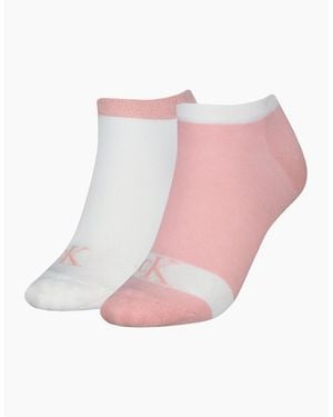 Calvin Klein 2 Pack Trainer Ankle Socks - Pink