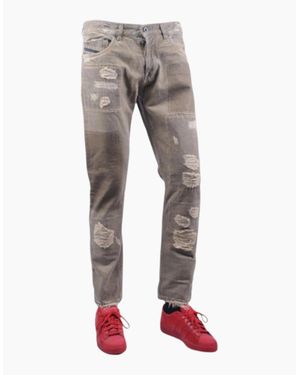 DIESEL Type-2813B Bg8U8 Denim Jeans Ripped Regular Slim Italy - Grey