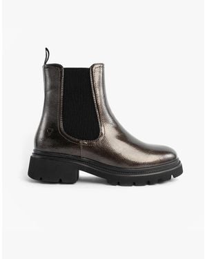 Heavenly Feet Zeta Chelsea Boots Pewter Patent - Black