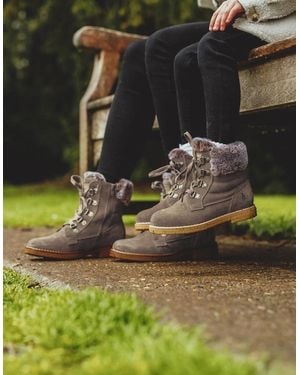 Hush Puppies Florence Wide Fit Boot Ankle Boots Taupe - Green