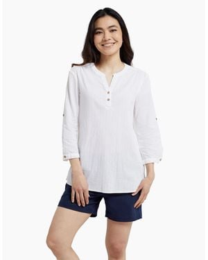 Mountain Warehouse Ladies Petra Relaxed Fit 3/4 Sleeve Shirt - White