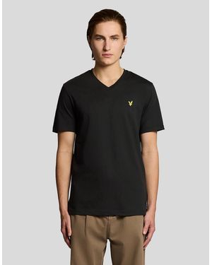 Lyle & Scott Cotton V-Neck T-Shirt - Black