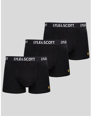 Lyle & Scott 3 Pack Basic Core Trunks - Black