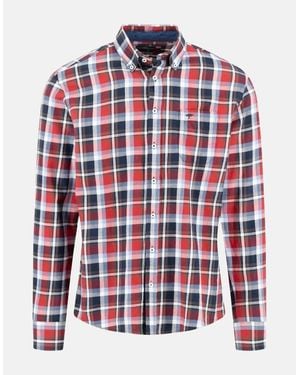 Fynch-Hatton Multicolour Flannel Check Shirt Garnet - Red