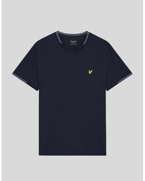 Lyle & Scott Fine Cotton Tipped T-Shirt - Blue