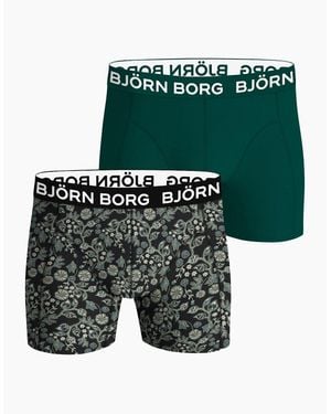 Björn Borg 2-Pack Leaf Silhouette Bamboo Boxer Briefs - Green