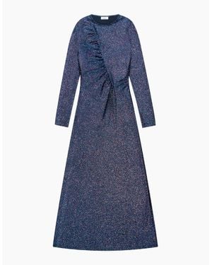 Ro&zo Petite Kylie Midnight Sparkle Ruched-Front Maxi Dress - Blue