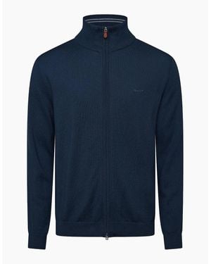 GANT High Neck High Collar Long Sleeve Jumper - Blue