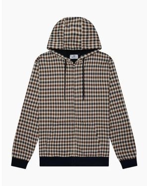 Aquascutum Active Club Check Full-Zip Hoodie - Grey