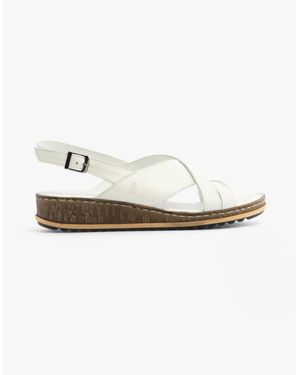 Hush Puppies Elena Crossover Wedge Sandals - White