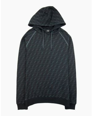 Fendi Ff Logo Hoodied Sweatshirt - Black