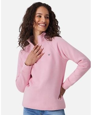Crew Half Zip Sweat Sweatshirt - Pink