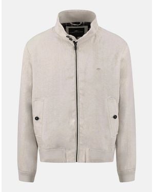 Fynch-Hatton Pure Linen Harrington Jacket Cement - Grey