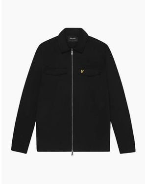 Lyle & Scott Lyle & Scott Branded Logo Jet Overshirt Jacket - Black