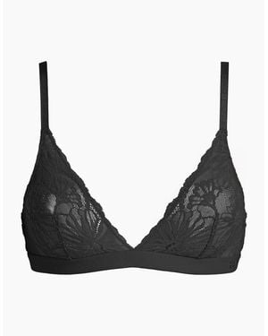 Tommy Hilfiger Floral Lace Triangle Bra - Black