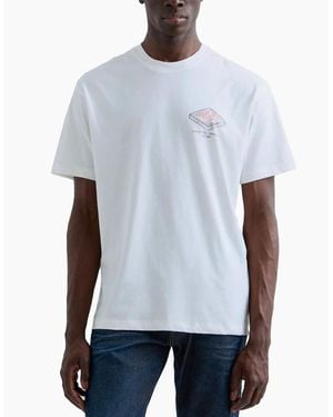 Replay Relaxed Fit T-Shirt Industrial Print - White