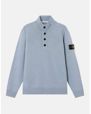 Stone Island 1/4 Button 5100040 Jumper - Blue