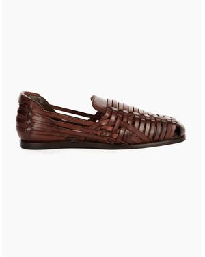 Hudson Jeans Fornell Leather Weave Sandals - Brown