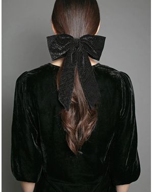 Nooki Design Crinkle Velvet Bow - Black