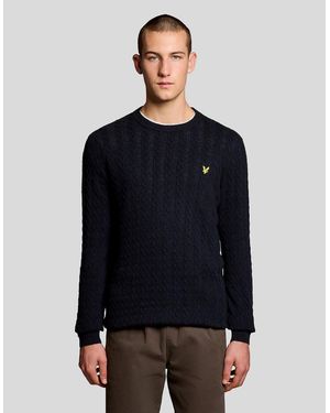 Lyle & Scott Linen Blend Ribbed Crew Neck Jumper - Black