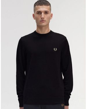 Fred Perry Classic Crewneck Jumper - Blue