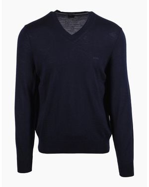 BOSS Boss Boss H Melba V Neck Sweatshirt Dark - Blue