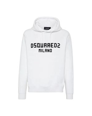 DSquared² Milano Logo Cool Fit Hoodie - White