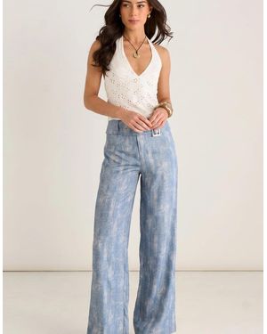 Gini London Buckle Detail Trouser - Blue