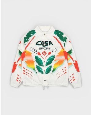 CASABLANCA Printed Coach Jacket Casa Moto - White