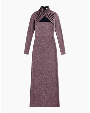 Ro&zo Cameron Sparkle Long-Sleeve Cut-Out Dress - Purple