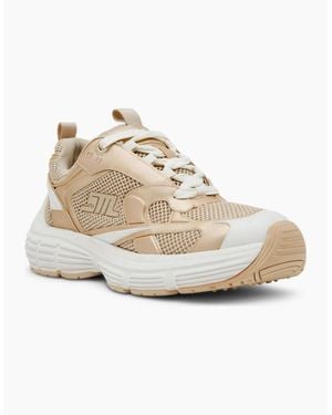 Steve Madden Power 1 Train Walking Lace Up Trainers - Natural