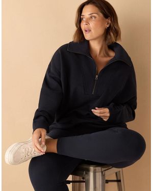 Live Unlimited London Half Zip Sweatshirt - Black