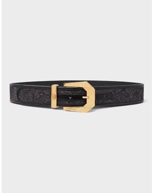 Versace Barocco Medusa Heritage Jacquard Belt - Black