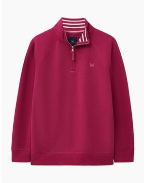 Crew Half Zip Sweat Sweatshirt - Red