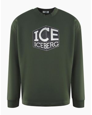 Iceberg Ice Cubed Logo Sweatshirt - Green