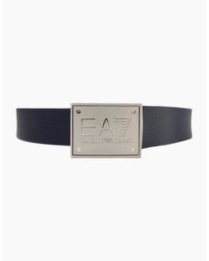 EA7 Reversible Brushed Leather Belt - Blue